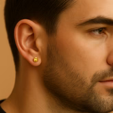 (2 Pcs Combo) Color Your Spark Round Stones Unisex Silver Earrings in Vibrant lung