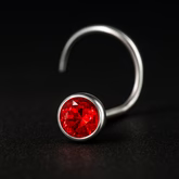 (4 Pcs ₹400 combo) Silver Nose Pin with Round Multicolour Stones